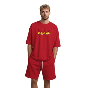 Conjunto de verano para hombre, transpirable, con camiseta y pantalones cortos a juego, conjunto elegante de verano para hombre, ropa informal de dos piezas a juego en oferta. - Product Image 1