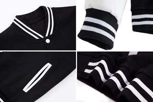 Chaqueta Varsity de Invierno Hecha a Mano con Mangas de Cuero y Cuello Alto para Hombre y Mujer - Product Image 6