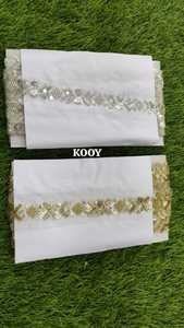 Rubans et lacets brodés à la machine sur mesure en paillettes et autres matériaux brodés pour robes de mariée sur tissu en filet - Product Image 5