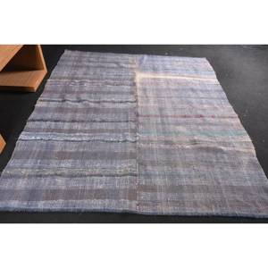 Alfombra de lana hecha a mano gris rústica 2,7 X 8.7ft área grande turca área rectangular Patchwork patrón de pasillo abstracto para adolescentes látex - Product Image 1