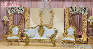 Causeuse et chaises de styliste italien personnalisé, ensemble de meubles de scène de mariage de Style moderne, canapé asiatique en argent - Product Image 2