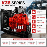 Moteur diesel Cums KTA38-P1000 746KW 1000HP 1800RPM V12 refroidi par eau pour machines lourdes et grandes stations de pompage d'eau