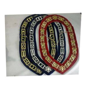 Craft District Grand Master 3D Design Chaîne Collier Maçonnique Or Bijoux Bleu Velours Support Logo Décoré Regalia Chaîne Collier - Product Image 1