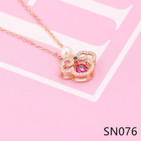 Conjunto de Collar con Gemas Arcoíris Brillantes, Colgante Cuadrado con Corte Esmeralda en Forma de Corazón, Chapado en Oro, Joyería Elegante para Mujer