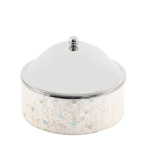 Marmite isotherme en acier inoxydable faite à la main design pour servir des aliments en métal avec finition argentée - Product Image 4