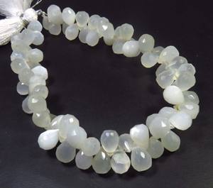 Lote al por Mayor de Cuentas de Piedra Lunar Blanca Natural de 8 Pulgadas, 8-9 mm, Forma de Lágrima, Corte Facetado, Grado Superior, 128 CTS, Piedras Preciosas Sueltas para Manualidades - Product Image 4