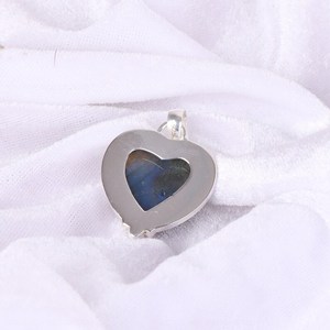 Pendentif en forme de cœur en labradorite naturelle fait à la main en argent sterling 925 avec pierres précieuses bijoux élégants pour femmes - Product Image 5