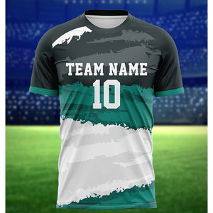 Conjuntos de Camisetas de Fútbol Americano y Fútbol para Adultos Personalizadas al por Mayor, Diseño Vibrante en Verde y Blanco con Servicio - Product Image 4