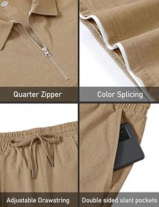 Conjuntos de Verano para Hombre, Traje Azul Oscuro Delgado de Secado Rápido, Camiseta Polo Informal, Pantalones Holgados Elásticos, Conjunto de 2 Piezas a la Moda - Product Image 2