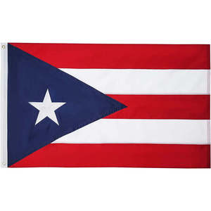 ธงเปอร์โตริโก ขนาด 4x6 ฟุต ปักลายดาวและแถบสีเย็บสองชั้น พร้อมห่วงทองเหลือง 2 จุด ผลิตจากโพลีเอสเตอร์ที่ทนทาน - Product Image 1