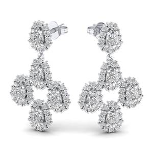 REYES Classic 925 Sterling Silver Moissanite Dangle Drop Earrings High Quality Wedding Fine Jewelry Earrings for Women - Product Image 5