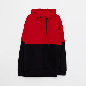 Sweat-shirt à capuche pour homme, coupe oversize, manches régulières, en coton tricoté, style streetwear décontracté, avec poche, color block, pour l'automne - Product Image 1
