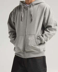 เสื้อฮู้ดสตรีทแวร์แบบซิปเต็มตัว ดีไซน์ทันสมัยสำหรับผู้ชาย ซิปสั่งทำพิเศษ ผ้าฝ้าย 100% รับผลิตแบบ OEM สำหรับฤดูหนาวและชุดออกกำลังกาย - Product Image 4