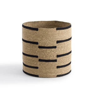 Best Price Home Decor Foldable Water Hyacinth <b>Black</b> Border <b>Basket</b> PC <b>Woven</b> <b>Basket</b> for Packaging Handicraft From Vietnam - Product Image 1