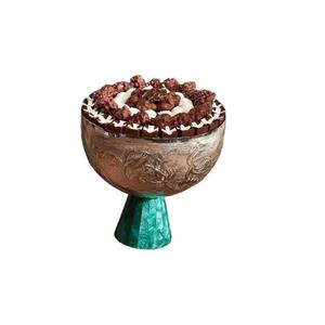 ชุดชามโลหะช็อคโกแลตตกแต่งหรูหรา2ชิ้นพร้อมฐานเรซินเทคนิคกำหนดเองสำหรับงานแต่งงานและงานพิเศษ - Product Image 1