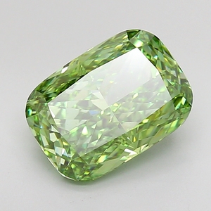Diamante Cultivado en Laboratorio SHREERAJ SOLITAIRE de 3.00ct, Corte Cojín, Verde Intenso, Claridad VVS2, Certificado IGI, Suelto LGR-0399 para Joyería - Product Image 5