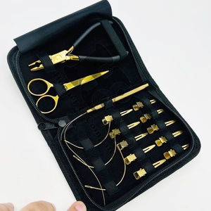 New Arrivals Hair Extension <b>Tools</b> Kit Loop Hook Hair Extension Kit Clips Box <b>Threads</b> Shape Needles Stainless Steel Plier logo - Product Image 5