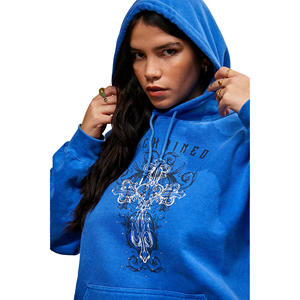 เสื้อสวมหัวมีฮู้ดแขนยาวสำหรับผู้หญิงผ้าคอตตอนมี100% ปรับแต่งได้สำหรับฤดูหนาว - Product Image 3