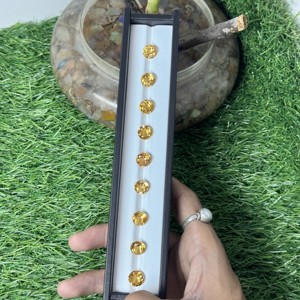 Citrino C1 C2 de forma redonda natural, color extra, piedra preciosa suelta para la fabricación de joyas - Product Image 4