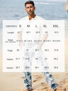 Nouveau design Pantalon décontracté pour homme en lin/coton épais, séchage rapide, style mode urbaine et outdoor, avec cordon de serrage à la taille - Product Image 5