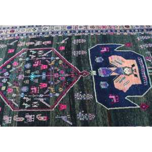 Tapis vintage, tapis turc 4,9x6,8 pieds, tapis oriental en laine verte - Product Image 5