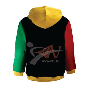 Sweat à capuche de haute qualité pour hommes, avec bloc de couleur fendu, impression personnalisée, logo, pull à capuche flexible pour hommes - Product Image 2