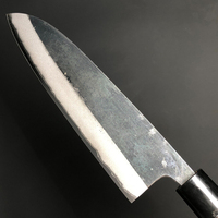 Kualitas Terbaik kustom buatan tangan baja karbon tinggi koki dapur pisau Santoku pisau dapur dengan selubung kulit