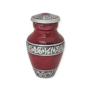 Urna Conmemorativa Rosa Suave con Emblema de Ala de Ángel Plateada y Bordes Grabados con Flores - Product Image 3