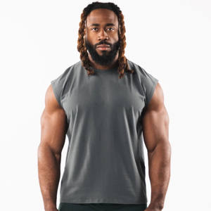 Solid Color Seamless Sleeveless <b>Gym</b> Wear Tank Top for Training Sports Singlets Male Casual <b>Vest</b> Deep Cut Tank Top for <b>Men</b> - Product Image 1