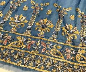 Designer moderne non cousu brodé à la main belle tenue de fête de qualité supérieure costumes style traditionnel indien tendance - Product Image 4