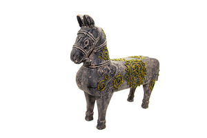 Meilleure qualité Vietnam vente en gros bon prix petit cheval en bois fait à la main motif Brocade Mong - Product Image 6