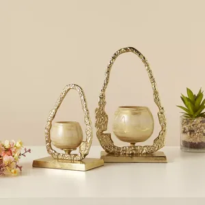 Portavelas de alambre metálico dorado Target World para velas votivas, hecho a mano para Navidad - Product Image 6