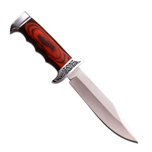 Cuchillo Bowie hecho a mano de alta calidad, hoja fija de acero, Pakka mango de madera, venta al por mayor, gran oferta, Funda de cuero personalizada OEM incluida - Product Image 5