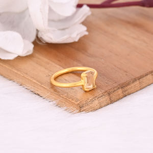 Anillo de Plata de Ley 925 Chapado en Oro Amarillo de Moda, Joyería Hecha a Mano, Anillo Elegante con Piedras Preciosas, Anillo de Citrino Natural para Mujer - Product Image 5