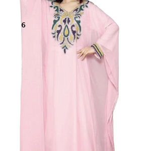 2024 Dubai Farasha Kaftan hermoso diseño rojo marroquí tela vestido cuentas de piedra trabajo hecho a mano accesorio de ropa musulmana tradicional - Product Image 1