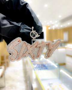 Pendentif en forme de croix de hibou en diamant rond de 3,50 carats pour homme, plaqué argent, style classique pour enfants, hindouisme - Product Image 1