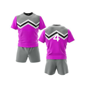 Conjunto de ropa deportiva de entrenamiento de Rugby para hombre Logotipo personalizable Diseño impreso Sublimación de fábrica Top Camisas para adultos - Product Image 4