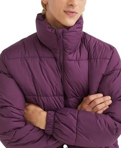 Veste matelassée pour hommes avec col montant manteau d'hiver rembourré avec fermeture éclair et logo sur tissu en duvet vente sur mesure OEM - Product Image 4