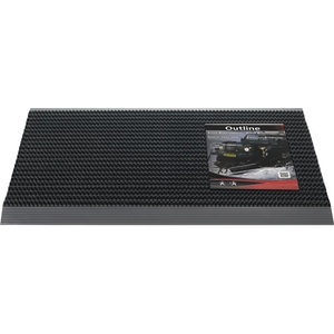 Tapete para Puerta Negro/Negro de PP/Aluminio L500xW800xD22mm con Borde Delantero - Product Image 1