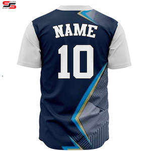 Vente en gros d'usine, uniforme de baseball pour hommes, jeunes, impression personnalisée, manches courtes, maillot de baseball en mesh pour hommes, maillot de baseball personnalisé rétro - Product Image 2