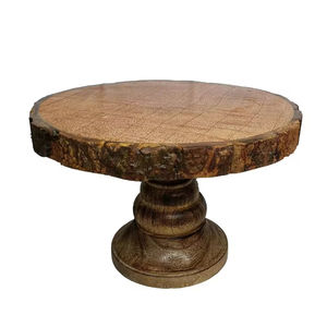 Soporte de pastel de madera redondeado de calidad estándar de color natural para uso de panadería herramienta de pastel hecha a mano soporte para servir magdalenas - Product Image 4