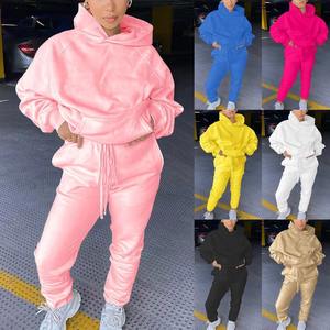 Ensemble de jogging pour femme en molleton de coton décontracté de haute qualité OEM, séchage rapide, tailles XS-XL, imprimé, sweat-shirt long et pantalon - Product Image 6