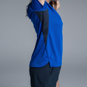 Camiseta de manga corta deportiva ligera de verano para mujer, algodón peinado, Color sólido, gasa transpirable, tejido no tejido, cuello corto - Product Image 4