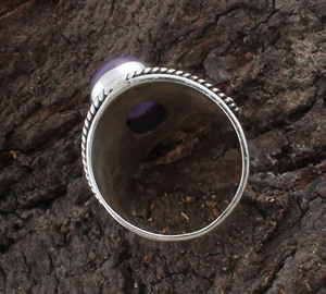 Anillo de Plata de Ley 925 con piedras preciosas de jade lavanda Natural hecho a mano Vintage Boho joyería de boda clásica Idea de regalo Unisex - Product Image 3