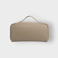 Nouvelle Trousse de Toilette de Voyage Haut de Gamme en Cuir Véritable Rétro, Capacité Moyenne, Étanche, Portable, avec Poignée Souple pour Cosmétiques