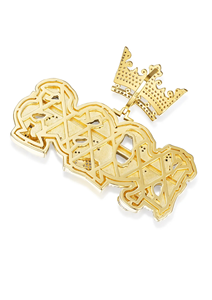 Pendentif de luxe en argent 925 plaqué or rhodié 14 carats avec moissanite taille ronde, motif couronne, pour le succès, pendentifs et breloques raffinés, cadeau - Product Image 4