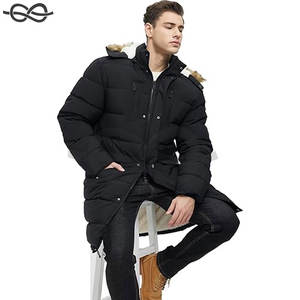 Chaqueta acolchada de lana extra larga para hombre, abrigo de invierno con capucha, Parka, ropa de abrigo cálida resistente al agua para clima frío - Product Image 4