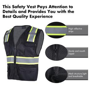 Gilet utilitaire réfléchissant de sécurité de haute qualité en usine en Chine gilet de sécurité pour femmes - Product Image 6