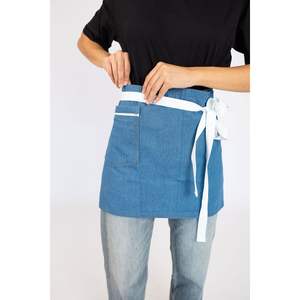 Delantal corto de mezclilla lavada a la piedra para ropa de trabajo - Product Image 3