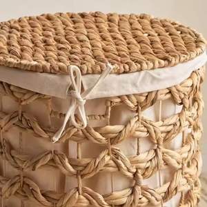 Cesta de jacinto de agua, venta al por mayor, hecha a mano, ligera, duradera, ecológica, cesta decorativa para utensilios de cocina y servicio - Product Image 3